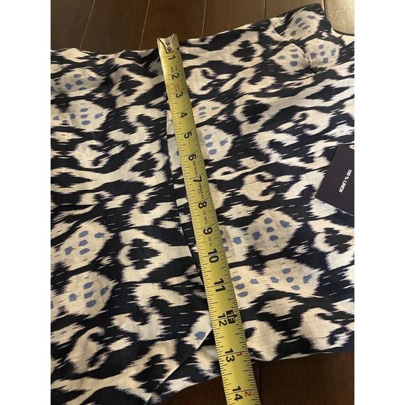 Gap Linen fit & flare dress 0 XS Navy Ikat Print Midi Pockets Aline Skirt Summer - Picture 7 of 7